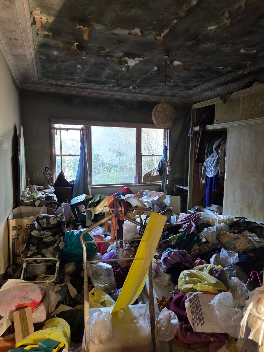 Before cleaning — Hoarded Bedroom & Mould Strip-Out